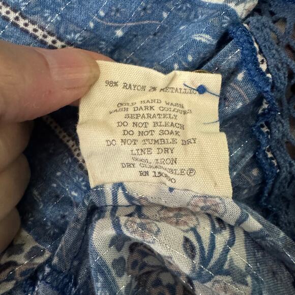 SPELL & THE GYPSY Dress Small Collective Zahara Maxi Boho Floral Metallic Thread - Picture 14 of 16